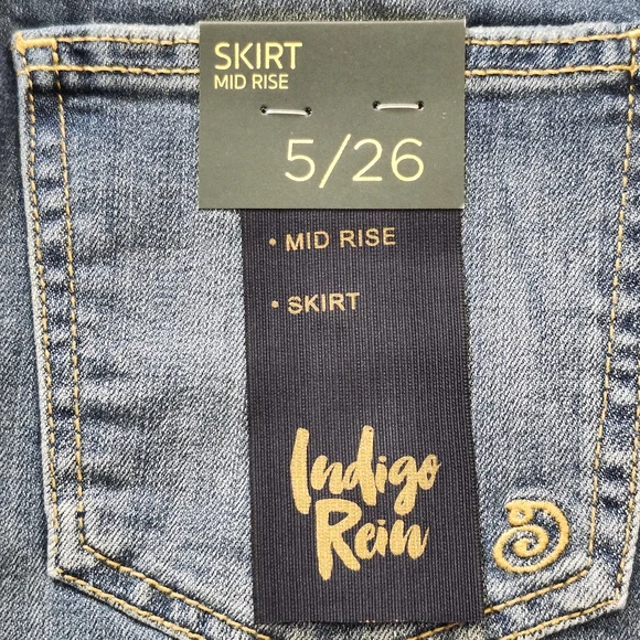 Indigo Rein Women's Distressed Denim Mini Skirt - Blue - Picture 7 of 7